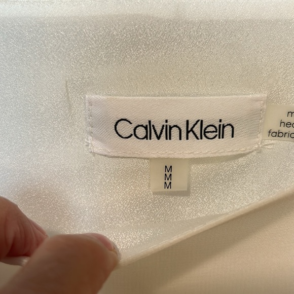 Calvin Klein Sheer Red & Black Kaftan Dolman Blouse Size M - Picture 3 of 4